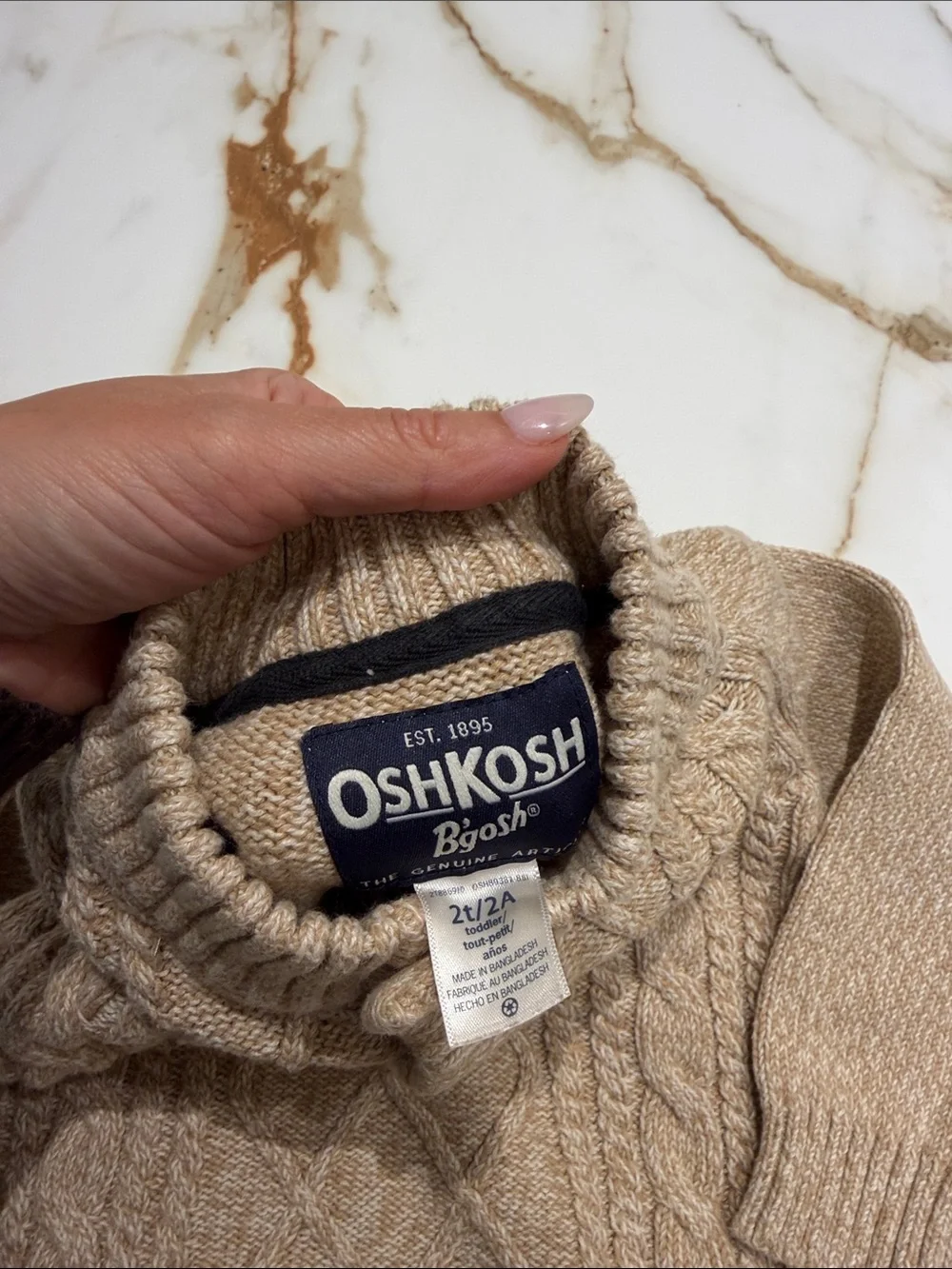 OshKosh B'gosh Tan Cable Knit Pullover